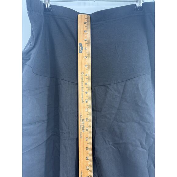 Womens Cotton Linen Blend Maternity Capris Pants, Lounge Pregnancy Cropped Pants - Picture 9 of 15
